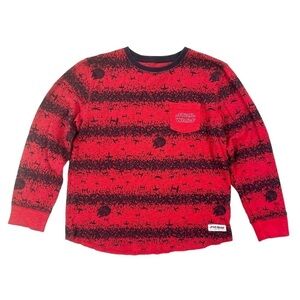Gap Star Wars waffle weave shirt tee Millennium Falcon red blue long sleeves L